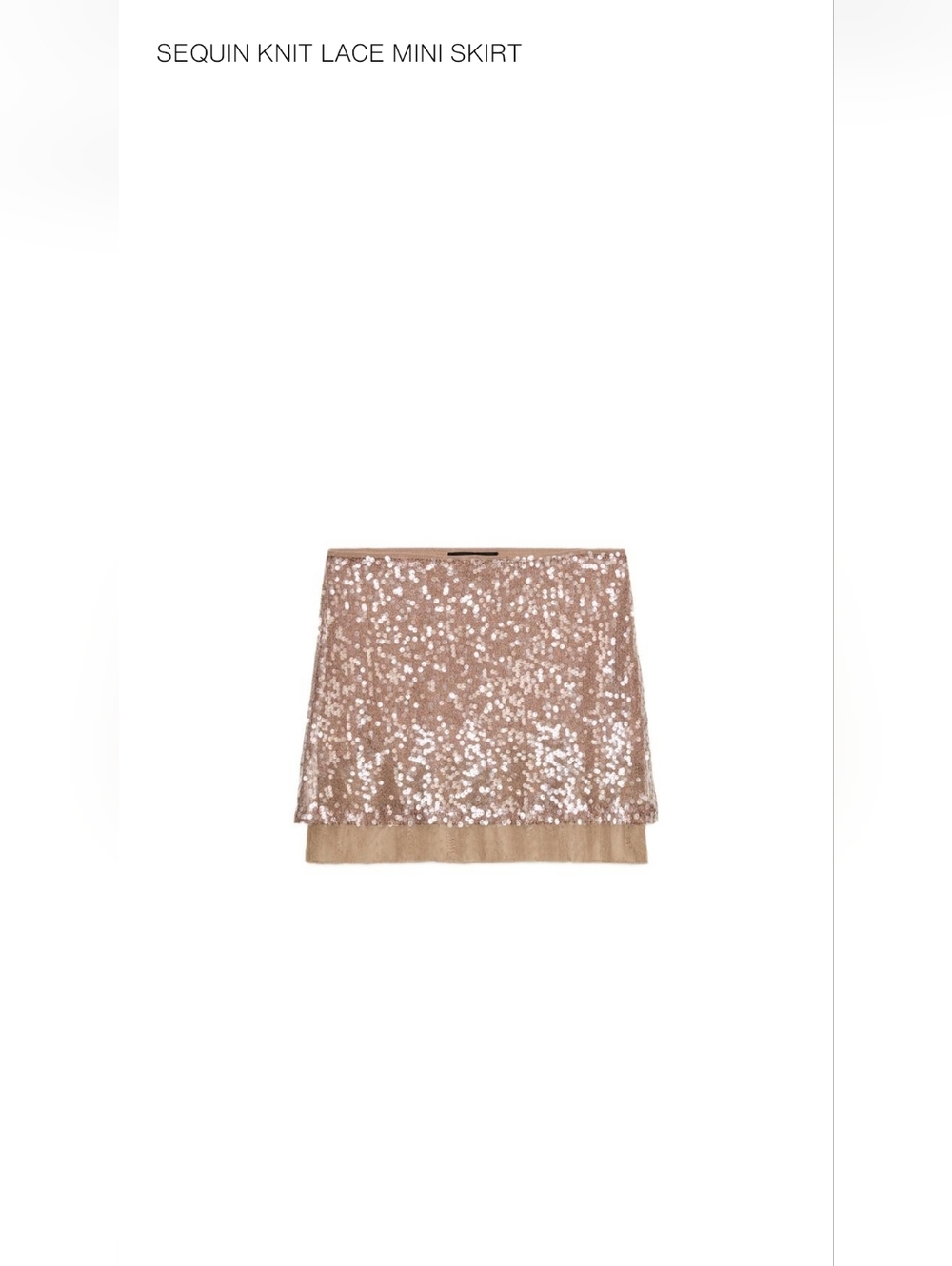Zara Sequined Mini Skirt in Rose Gold - Picture 2 of 2